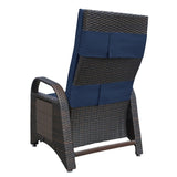 ZUN Outdoor Recliner Chair,Separate Adjustment Mechanism PE Wicker Adjustable Reclining Lounge Chair and W1889P177602