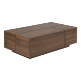 Rectangular Sliding Top Coffee Table with 2 Drawers and 2 Hidden Storage for Living Room 47.2" N735P250955D