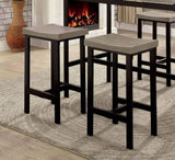 ZUN 5 Pc Counter Height Table Set Two Tone Design Black Gray Dining Chairs Sturdy Metal Construction PVC B011115505