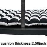 2 PCS Set Outdoor Lounge Chair Cushion Replacement Patio Seat Cushion BLACK-WHITE Stripe Sale to 68957994