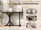 U-Style 59.8'' Wooden Console Table with Oak Veneer Top,Farmhouse Entryway Table with Rubber Wood N711P295300B