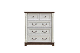 ZUN Farmhouse Style 5 Drawer Dresser Chest with Base Wooden Rustic Chest of Drawers, Storage Dresser W2393P252363