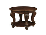 22'' Retro Round End Table,Solid Wood Sofa Side Table with Shelf,Living Room Corner Table Easy 66103170