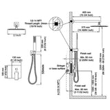 ZUN Shower System Shower Faucet Combo Set Wall Mounted with 12" Rainfall Shower Head and handheld shower 26119944