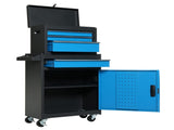 4-Drawer Locking Steel Tool Cart Blue & Black Two-Tone Design 63076679