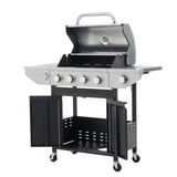 Propane Grill 4 Burner Barbecue Grill Stainless Steel Gas Grill with Side Burner and Thermometer for 57948567
