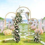 (5.9ft4.9ft3.9ft) Three-Piece Set Wedding Arc Top Iron Art Wedding Iron Arch Gold 17309543