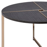 Black and Champagne Round Coffee Table B062P181383