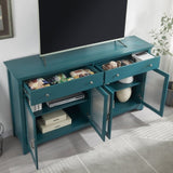 65" TV Console, Storage Buffet Cabinet, Sideboard with Glass Door and Adjustable Shelves, Console W965P146219