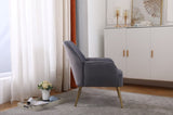 ZUN Modern Mid Century Chair velvet Sherpa Armchair for Living Room Bedroom Office Easy Assemble W136165559