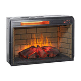 ZUN 26 inch infrared quartz heater fireplace insert -woodlog version with brick W1769121295