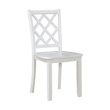 ZUN Classic Transitional 5pc Dining Set White Finish Dining Table and Four Side Chairs Set Lattice-Back B011P144224