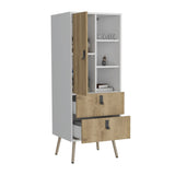 Huna Tall Dresser, Unit with Door, 2 Drawers, and Open Shelves B070P173201