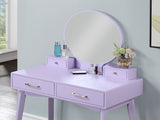 Liannon Contemporary Wood Vanity and Stool Set, Purple T2574P164238
