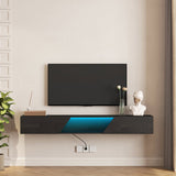 Floating TV Stand Wall Mounted with 16 Color LEDs,69" Modern TV Stand, Floating TV Cabinet W1321P237655