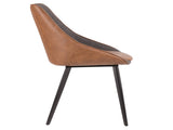 Marche Contemporary Two-Tone Chair in Brown Faux Leather and Grey Fabric - Set of 2 B202P223865