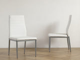 4pcs backrest cushion horizontal sewing decoration PU leather dining chair round tube white cushion 94807308