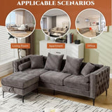 L Shaped Sectional Sofa , Convertible Storage Ottoman,Chenille ,Square W2108P191317