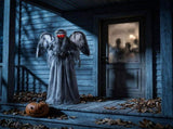 5.7ft Halloween Weeping Angel Decoration with Red Light-Up Eyes, Sound-Activated Trembling, Turning 88249103
