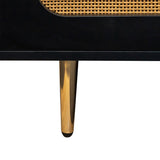 Rattan Sideboard Buffet Cabinet, Kitchen Storage Cabinet Console Table with Adjustable Shelves for W33164293