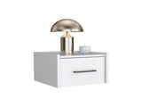 Floating Nightstand, Space-Saving Design with Handy Drawer and Surface, White B097P163089