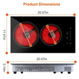 Dual Induction Burners Electric Cooktop 110V Total 1900W Electric Built-in Electric Ceramic 37677716