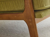 Low Arm Accent Chair - Olive Green Corduroy Upholstered Indoor Lounge Chair, Compact Single Seater 54584414