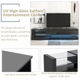 ZUN TV Stand with Two Media Storage Cabinets Modern High Gloss Entertainment Center for 75 Inch TV, 33149834