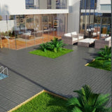 Patio Floor Tiles Pack of 22 WPC Wood-Plastic Composite Patio Deck Tiles DIY Interlocking Decking W206P201288