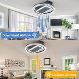 20inch Modern Leafless Ceiling Fan with Remote Control Removable and Washable, Reversible Motor W1962115178