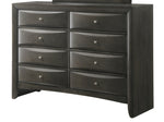 ZUN 1Pc Contemporary 8 Drawer Dresser Gray Finish Solid Wood Wooden Bedroom Furniture B011P216695