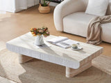 Coffee with Faux Marbletop, Mid Century Modern Coffee with Fluted Drawer, Coffee W3040P382310