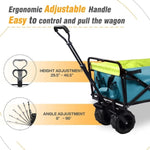 ZUN Collapsible Heavy Duty Beach Wagon Cart Outdoor Folding Utility Camping Garden Beach Cart with 38702383