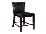 Modern Contemporary Counter Height Chairs Set of 2 Dark Brown Faux Leather Upholstered Espresso B011P321035