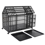 52" Heavy Duty Dog Crate Large Dog cage Strong Metal Dog Kennels and Crates for Large Dogs with 4 W206137933