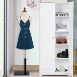 Double Door Five-tier Storage Cabinet White 84785421