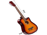 Sunset color 38-inch Acoustic Guitar with Picks, Strings, Capo, Case, Tuner, and Strap 82792683