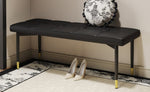 ZUN 47*16 Inch Multifunctional Black Shoe Bench - Faux PU Cushion, Sturdy Metal Legs With Gold W1151P214994