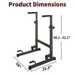 ZUN Power Tower Dip Station with Bench Pull Up Bar Stand Adjustable Height Heavy Duty Multi-Function 42086643