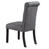 ZUN Charcoal Fabric Set of 2 Dining Chairs Contemporary Plush Cushion Side Chairs Tufted Back Chair B011119662