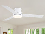 48" White Blades Lowe Profile Ceiling Fans with Light W1367134171