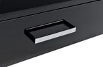 ZUN Black High Gloss and Chrome Writing Desk with USB Port B062P209204