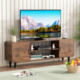 ZUN TV Stand for 55 Inch TV, Entertainment Center with Storage Cabinets, Soft Hinge Door with Handle, 47531925