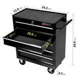 5 Drawer Tool Chest, Tool Storage Cabinet for Garage Storage with 4 Wheels and Locking System, BLACK W1102107322