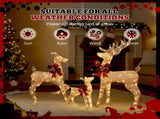 3pcs 4FT 30.00V 3.60W Family Elk Champagne Iron Frame Courtyard Elk Decoration 85433522