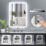 ZUN 24 x 32 LED Backlit Mirror Bathroom Vanity with Lights,3 Colors LED Mirror for 30707496
