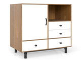 Mid-Century Modern 4-Drawer Sideboard Buffet Cabinet with Storage - Natural 06985474