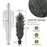 150cm Detachable Artificial Green Cypress Tree Realistic Tall Faux Plant for Indoor and Outdoor W2945P322200