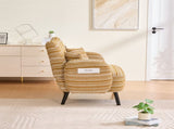 Modern style two-seater sofa with ultra-comfortable armrests, armrest pillows, and storage pockets, W395P376588