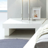 Wooden Small Nightstand with USB Charger in White Finish B016P251504